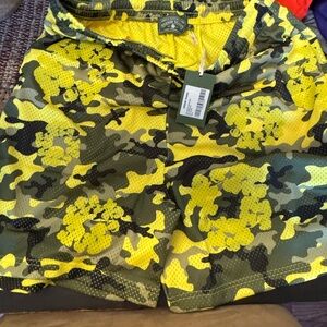 Men's Camouflage Athletic Shorts in Yellow and Green